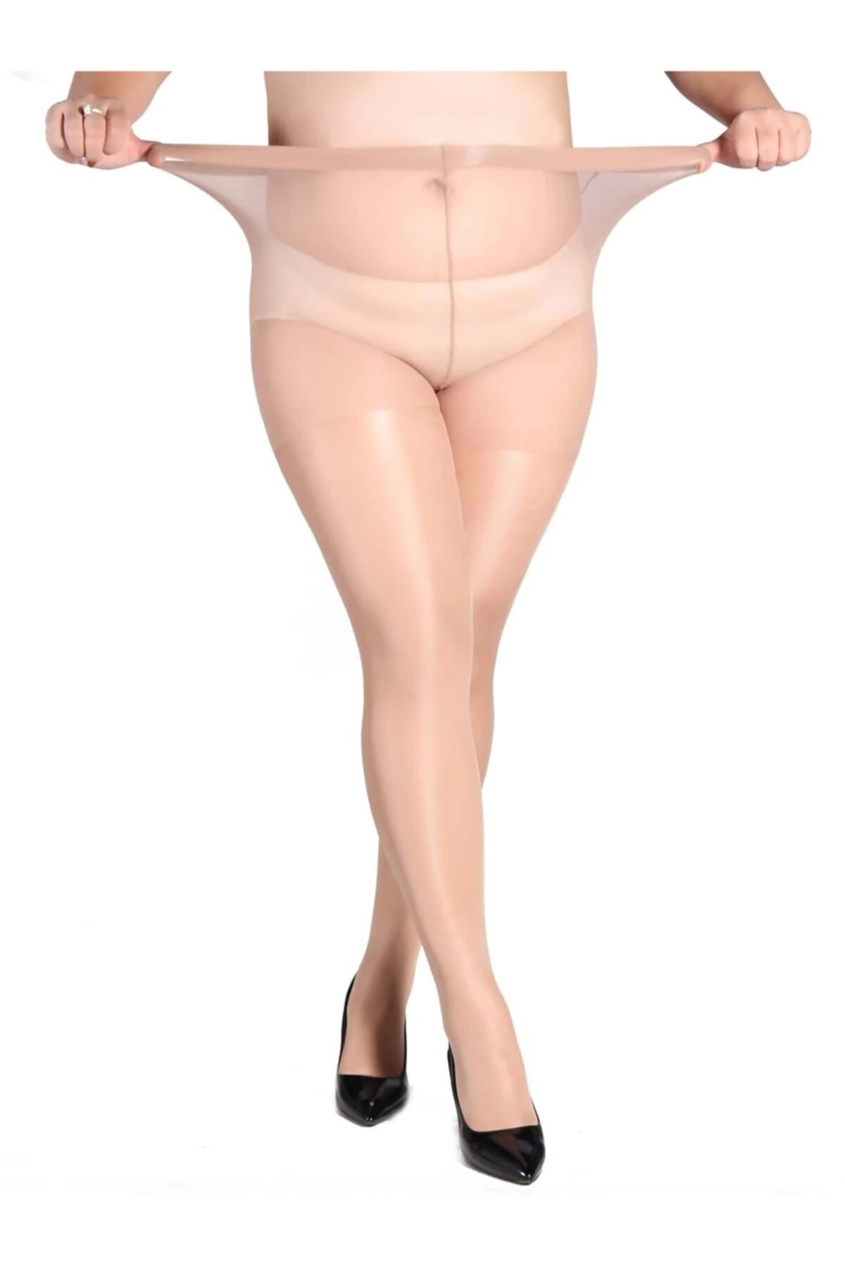 Büyük Beden Külotlu Çorap 15 Denye Parlak Ten 57