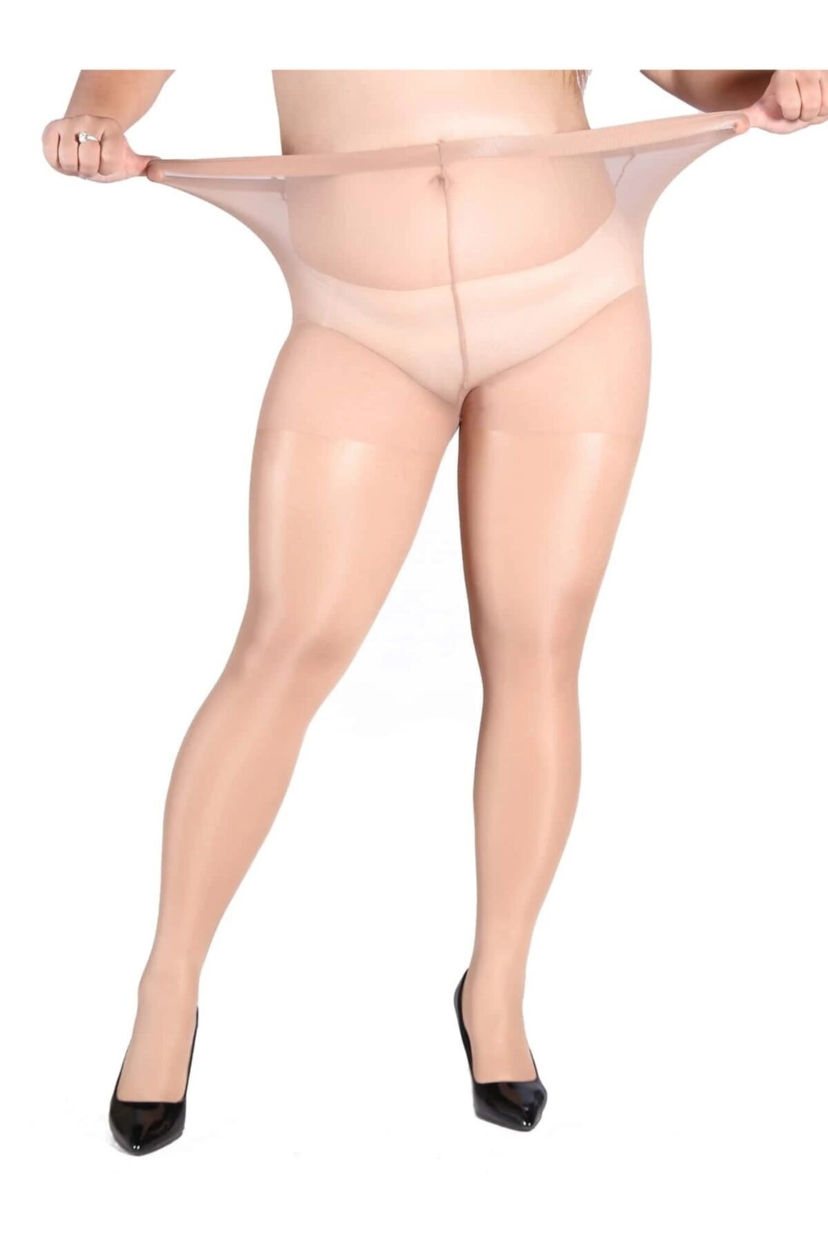 Büyük Beden Külotlu Çorap 15 Denye Parlak Ten 57