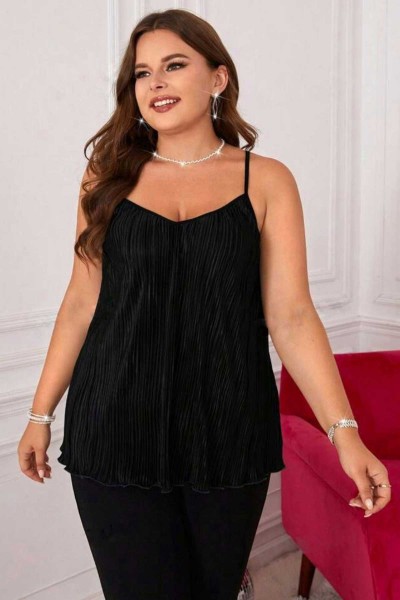 Büyük Beden Piliseli Saten...