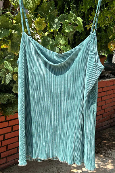 Büyük Beden Piliseli Saten...