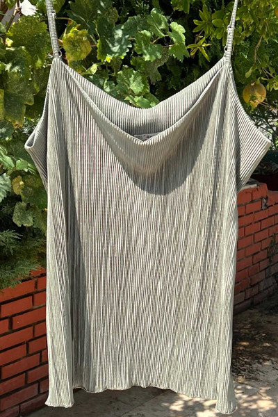 Büyük Beden Piliseli Saten...