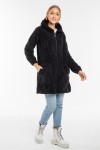 Kadın Siyah Uzun Fermuarlı Polar Hırka